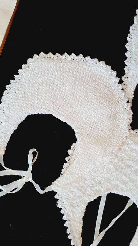 Vintage baby bibs. Hand crotcheted double cotton