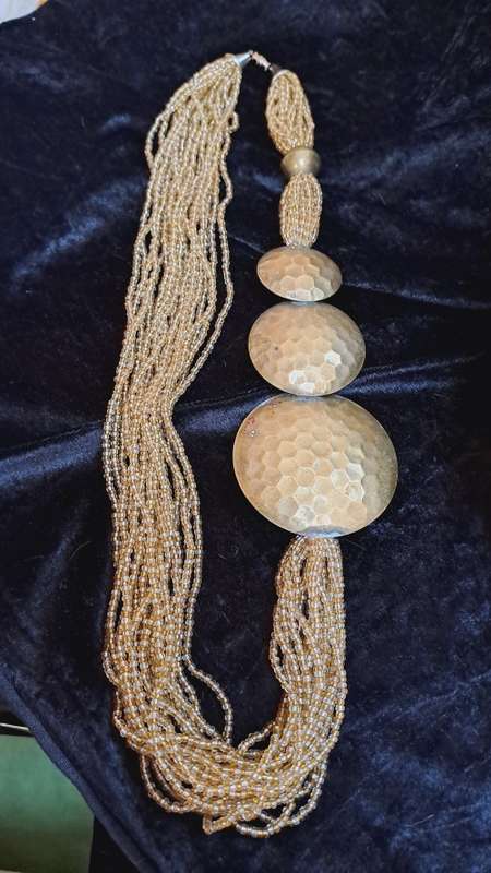 Beautiful bead and brass necklace chunky