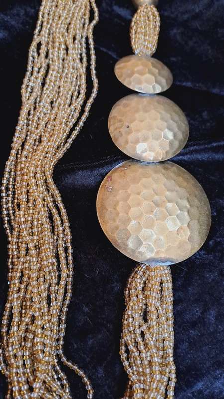 Beautiful bead and brass necklace chunky
