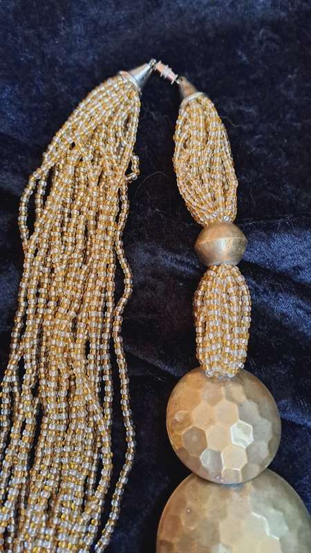 Beautiful bead and brass necklace chunky