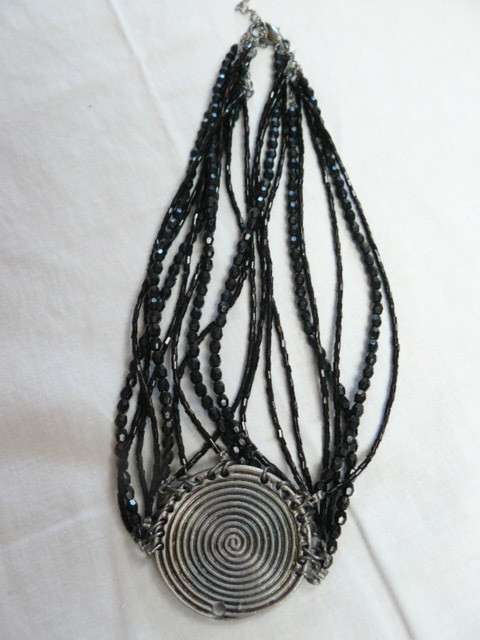 9 STRAND FASHION NECKLACE WITH PENDANT
