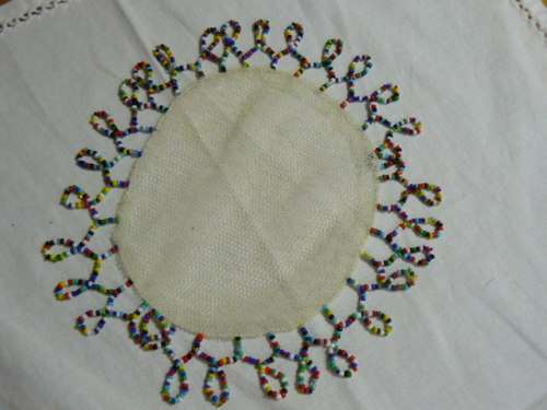 VINTAGE BEADED NET JUG COVER