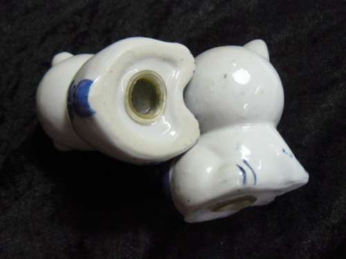 PORCELAIN BLUE AND WHITE SALT AND PEPPER SET