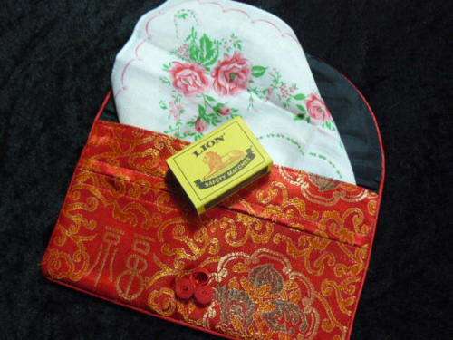 COTTON HANKIE AND CLUTCH OR MAKE UP BAG