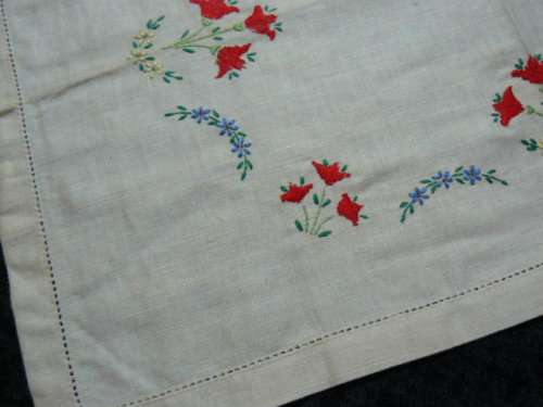 VINTAGE COTTON EMBROIDER TRAY LOTH