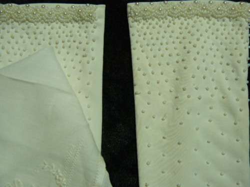 MOST STUNNING BADED GLOVED M WITH FREE HANKIE VINTAGE !!!!!!!!!