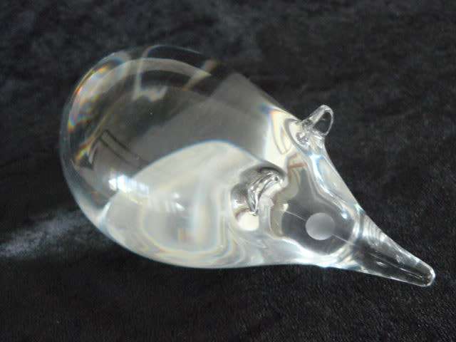 PAPER WEIGHT GLASS MOUSE