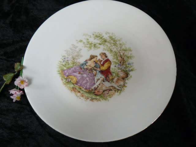 PLATE X 2  24.5 CM CONTINENTAL CHINA MADE IN S A ROMANCE