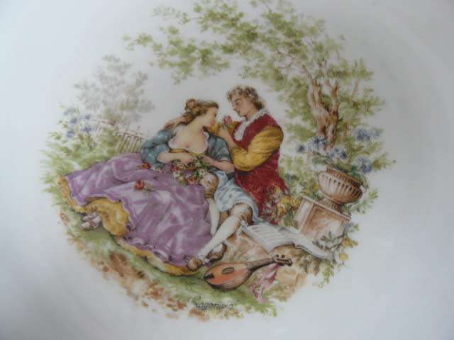 PLATE X 2  24.5 CM CONTINENTAL CHINA MADE IN S A ROMANCE