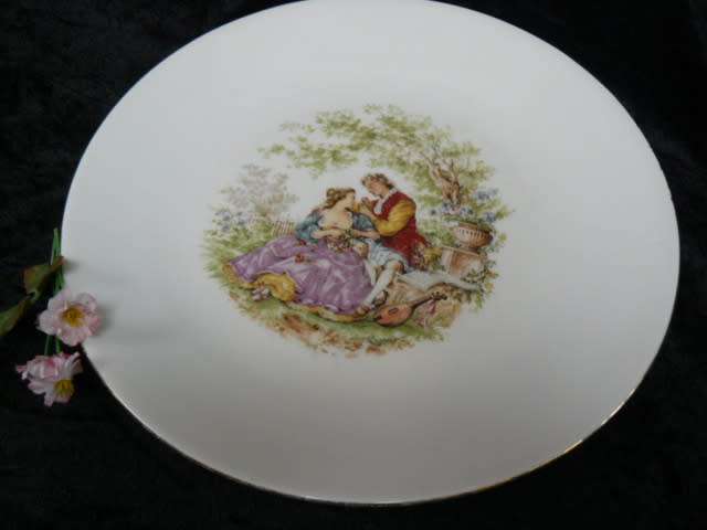 PLATE X 2  24.5 CM CONTINENTAL CHINA MADE IN S A ROMANCE