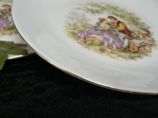 PLATE X 2  24.5 CM CONTINENTAL CHINA MADE IN S A ROMANCE