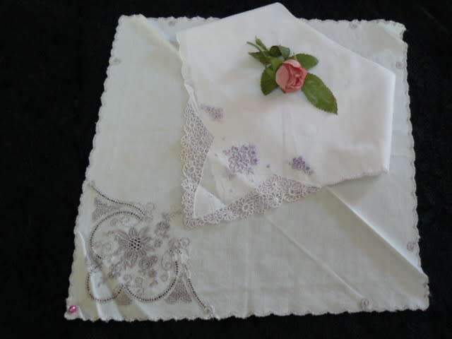 2 VERY FINE VINTAGE COTTON HANKIES