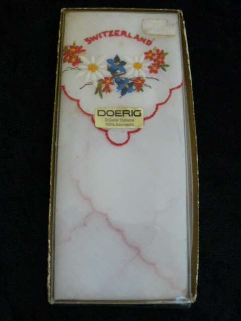 HANKIE 100 % pure cotton embroidered Swizerland