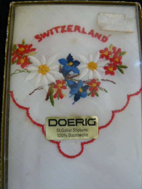 HANKIE 100 % pure cotton embroidered Swizerland