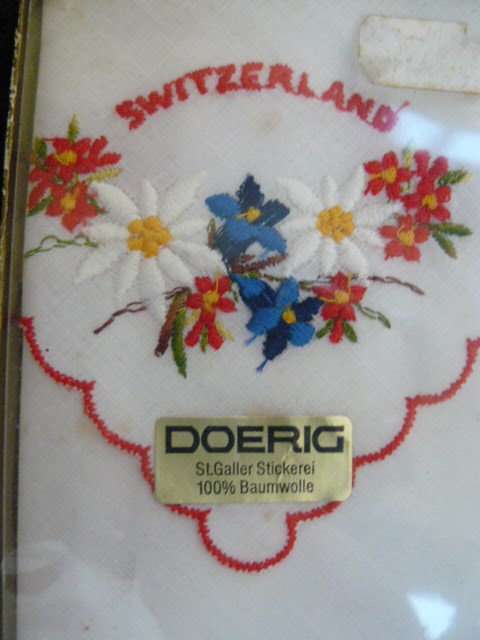 HANKIE 100 % pure cotton embroidered Swizerland