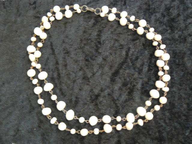 REAL FRESH WATER PEARLS DOUBLE STRAND NECKLAE48CM LONG