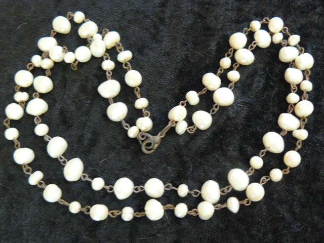 REAL FRESH WATER PEARLS DOUBLE STRAND NECKLAE48CM LONG
