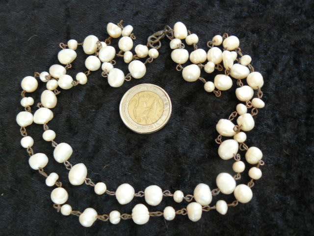 REAL FRESH WATER PEARLS DOUBLE STRAND NECKLAE48CM LONG