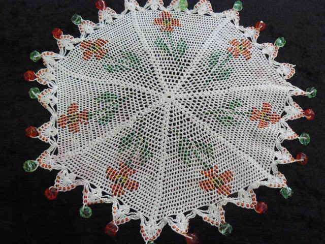 MOST STUNNING VINTAGE JUG COVER HAND MADE GLASS BEADS PLEASE HAVE A  CLOSER LOOK !!!!!!!!