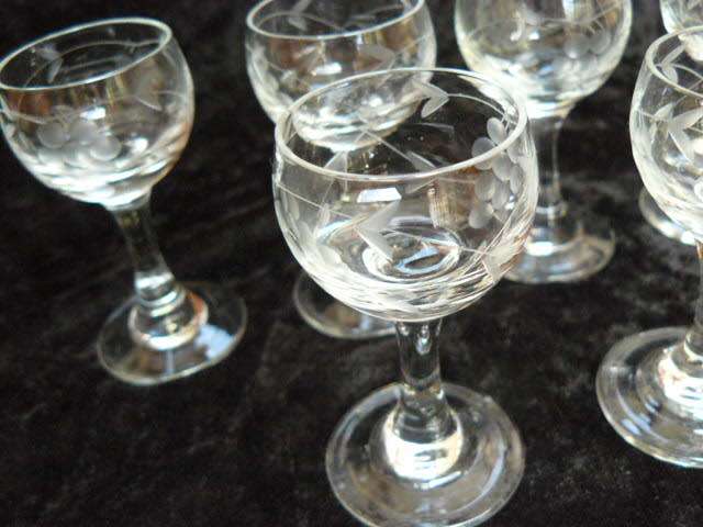 small CRYSTAL STEM GLASSES X 6
