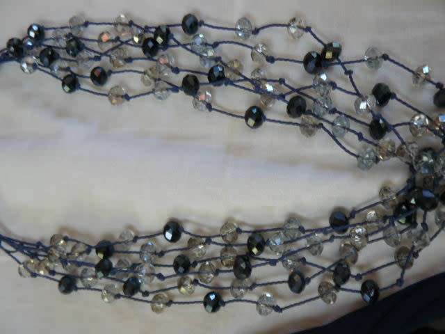 NECKLACE WITH GLASS BEADS AND VINTAGE GLOVES AND FREE GIFT !!!!!!!