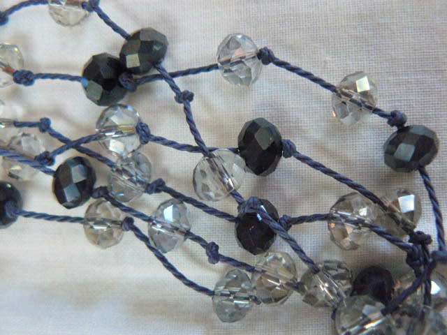 NECKLACE WITH GLASS BEADS AND VINTAGE GLOVES AND FREE GIFT !!!!!!!