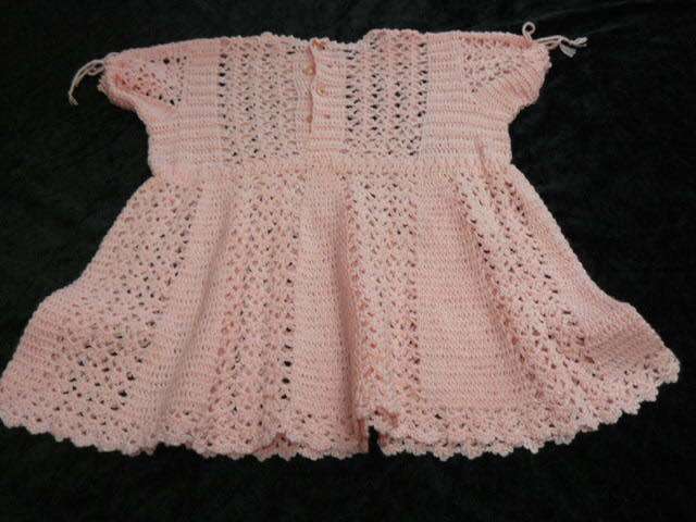 Hand Crocheter Dress with Vintage Cotton
