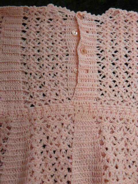 Hand Crocheter Dress with Vintage Cotton