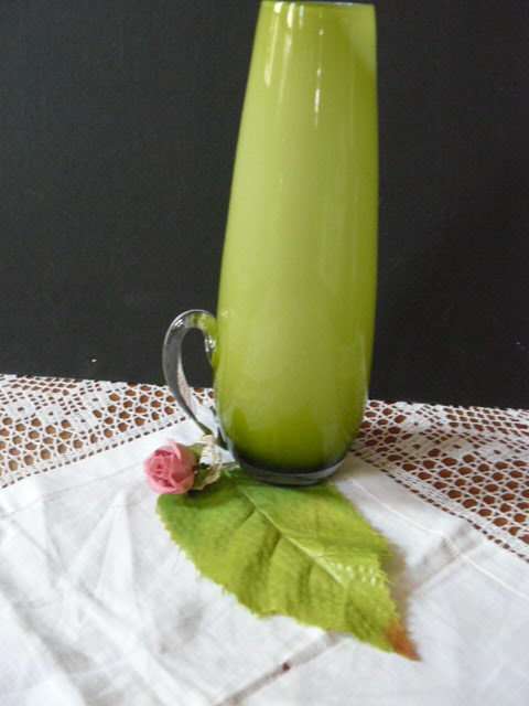 LOVELY GREEN GLASS VASE