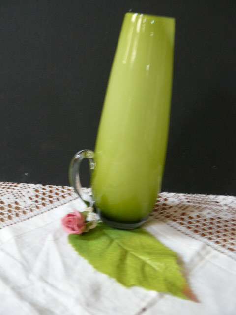 LOVELY GREEN GLASS VASE