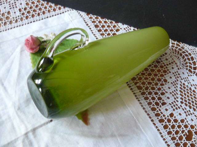 LOVELY GREEN GLASS VASE