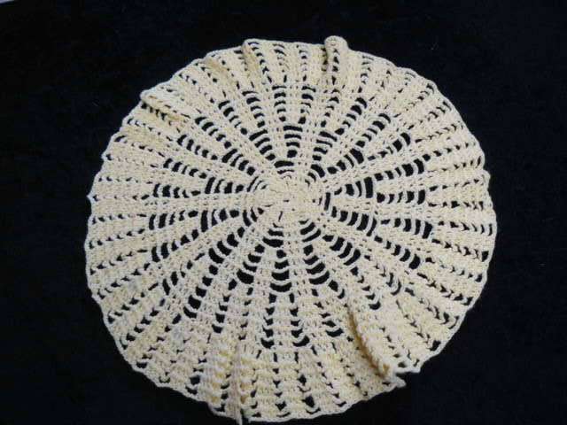 HAND CROCHETED DOILIE, COTTON TRAY CLOTH AND BEADED JUG COVER