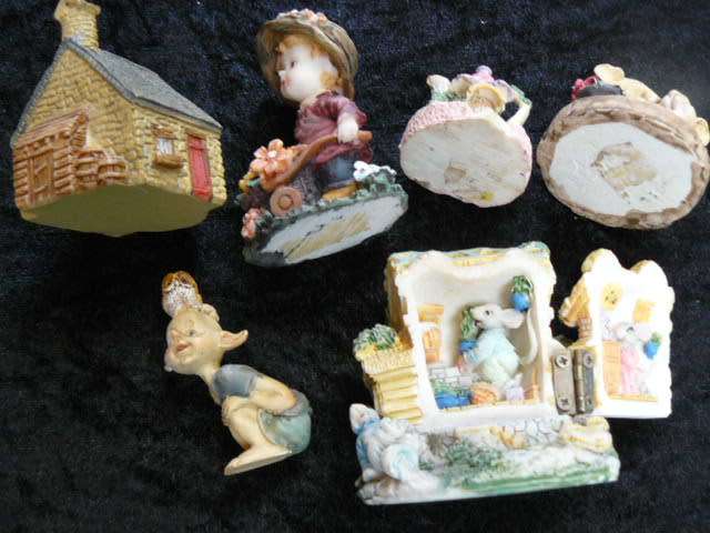 COLLECTION OF X 6 RESIN ORNAMENTS cute for fairy garden