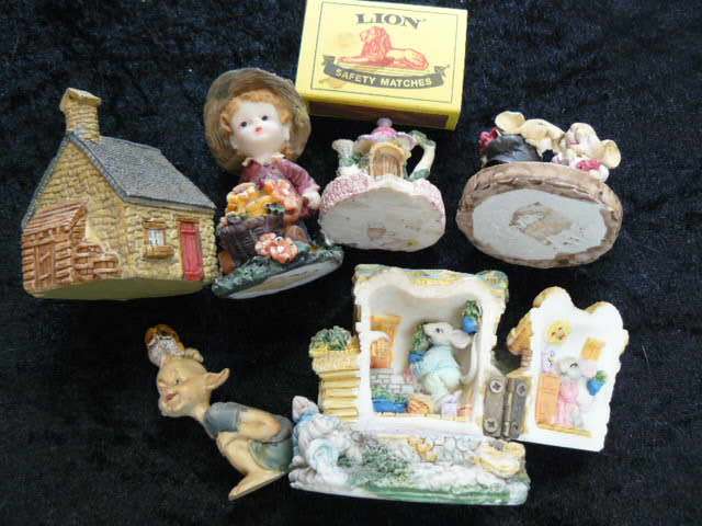 COLLECTION OF X 6 RESIN ORNAMENTS cute for fairy garden