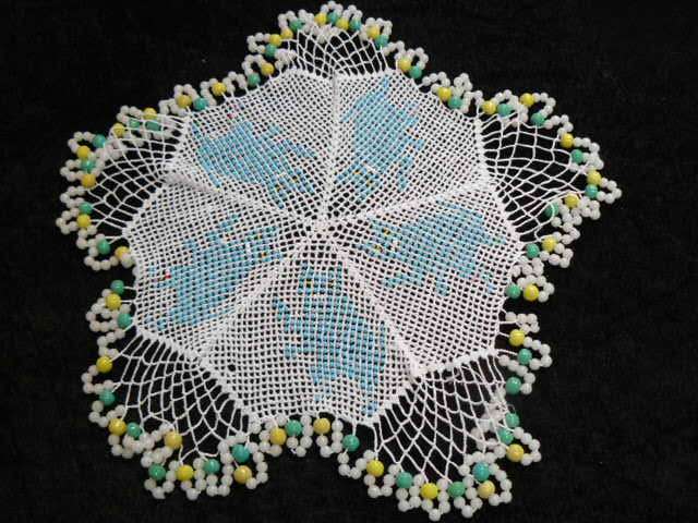 VINTAGE BEADED JUG COVER 30 C M STUNNING