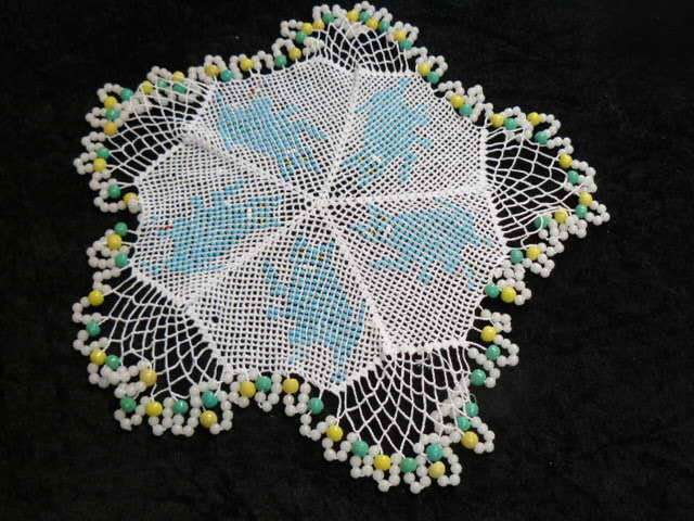 VINTAGE BEADED JUG COVER 30 C M STUNNING