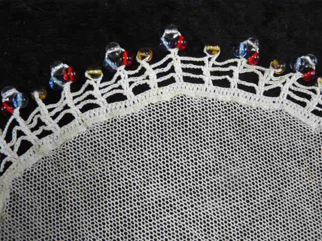JUG COVER WITH VINTAGE NET AND STUNNING GLASS BEADS