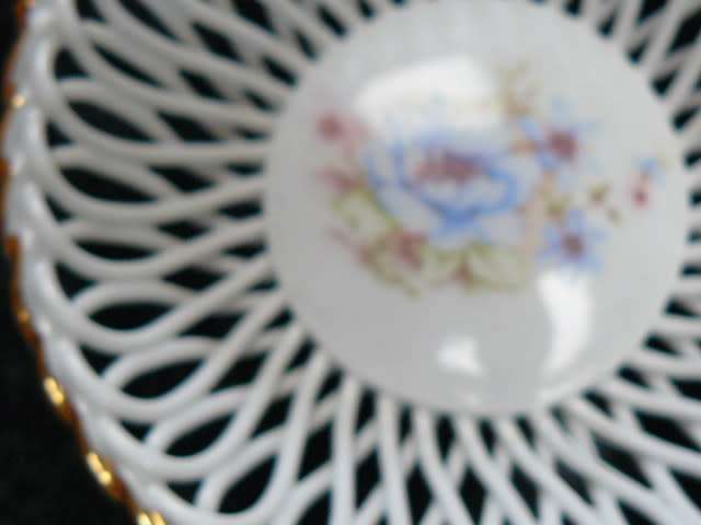MOST STUNNING PORCELAIN DISH WITH GOLD RIM