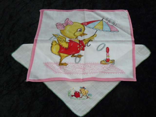 VINTAGE COTTON CHILDRENS HANKIES SO CUTE