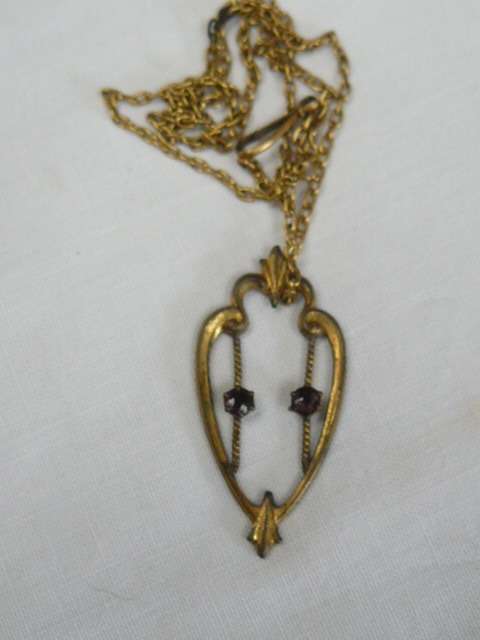 ANTIQUE PENDANT AND CHAIN AND VINTAGE EARRINGS WIHT STONE STUNNING!!!! REDUCED!!!!!!!