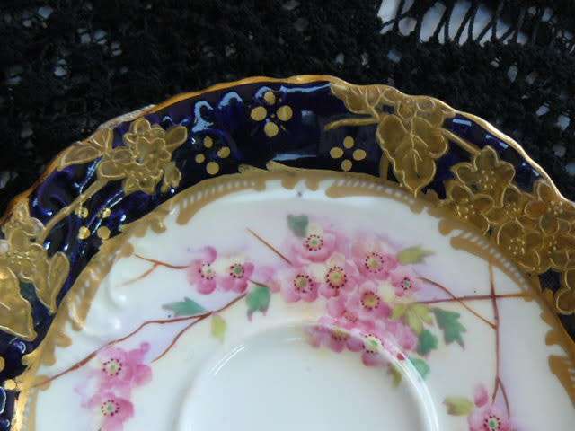 PORCELAIN STAMPED CUP AND SAUCER LOVELY!!!!!