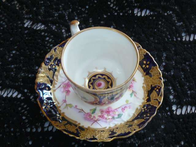 PORCELAIN STAMPED CUP AND SAUCER LOVELY!!!!!