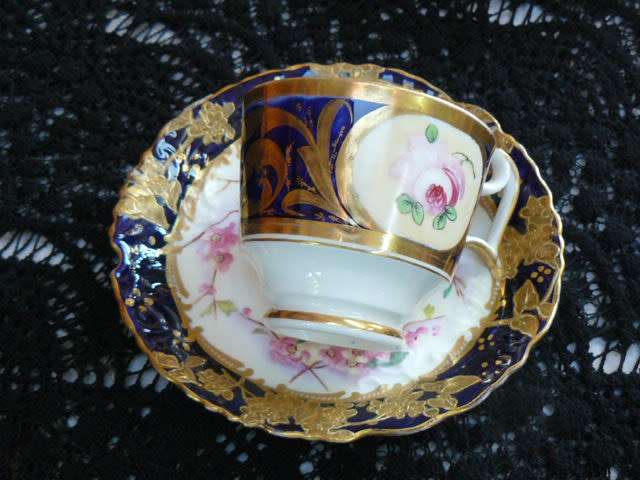 PORCELAIN STAMPED CUP AND SAUCER LOVELY!!!!!