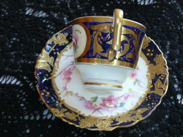 PORCELAIN STAMPED CUP AND SAUCER LOVELY!!!!!