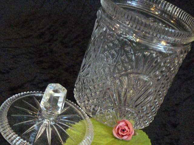 CUT GLASS BISCUT JAR