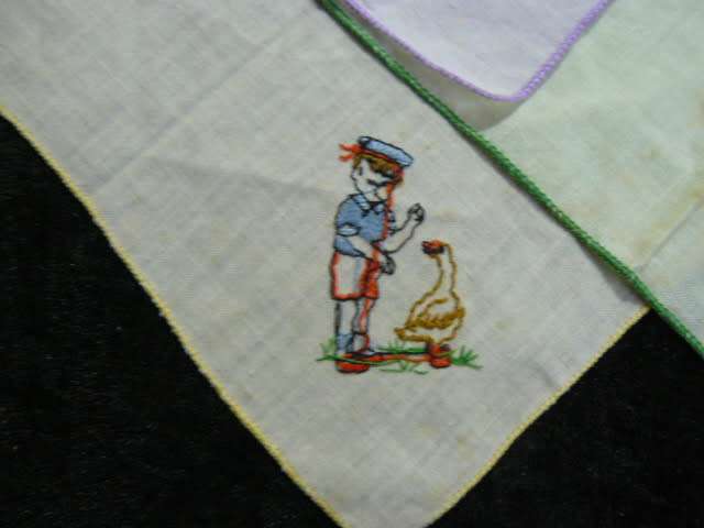 HANKIES X 4 VINTAGE COTTON