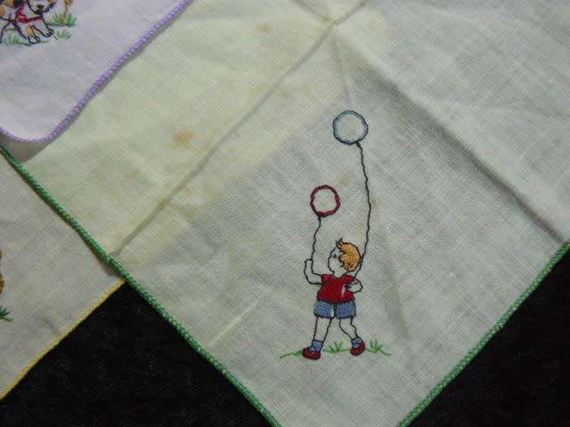 HANKIES X 4 VINTAGE COTTON