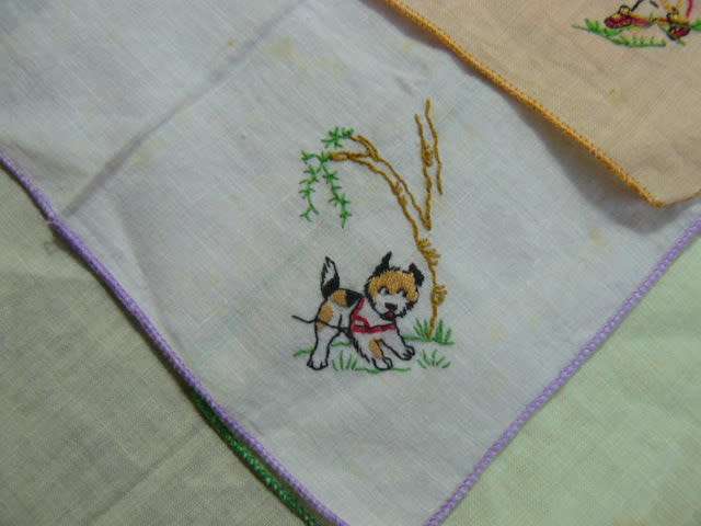 HANKIES X 4 VINTAGE COTTON