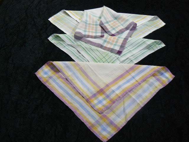 HANKIES X 4 VINTAGE COTTON