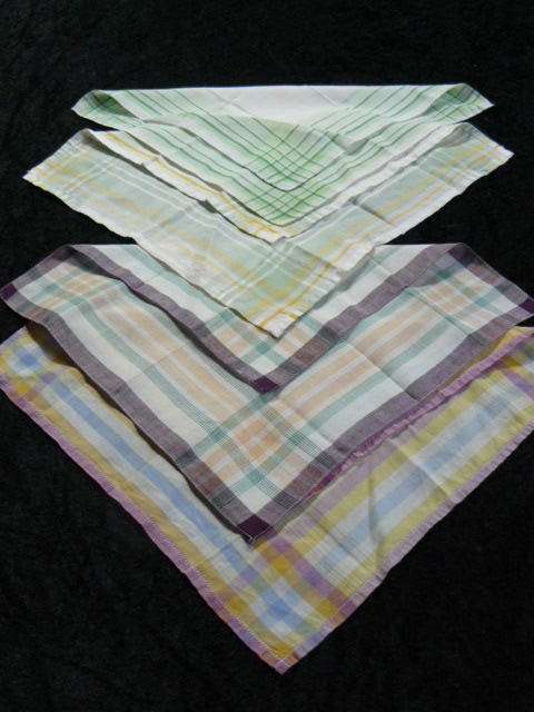HANKIES X 4 VINTAGE COTTON